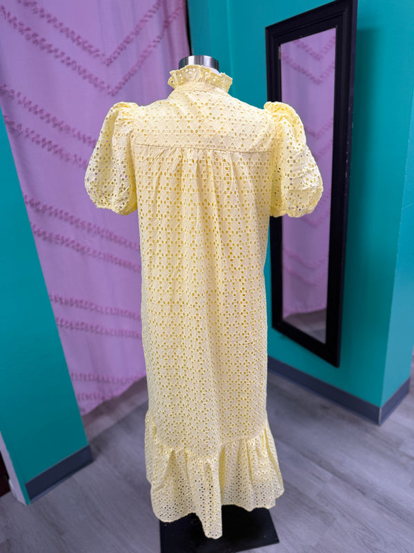 Sweet Escape Eyelete Mid Dress