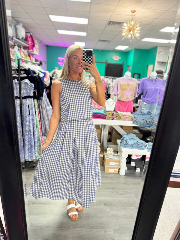 Sunday In Savannah Gingham Skirt Set