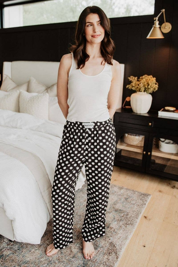 Black & White Polka Dots Soft Boxer Pants