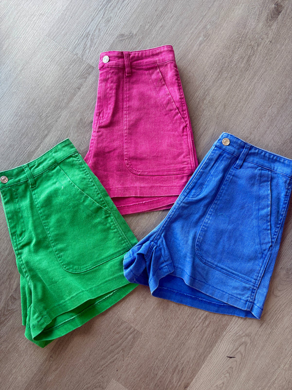 In The Moment Green Shorts