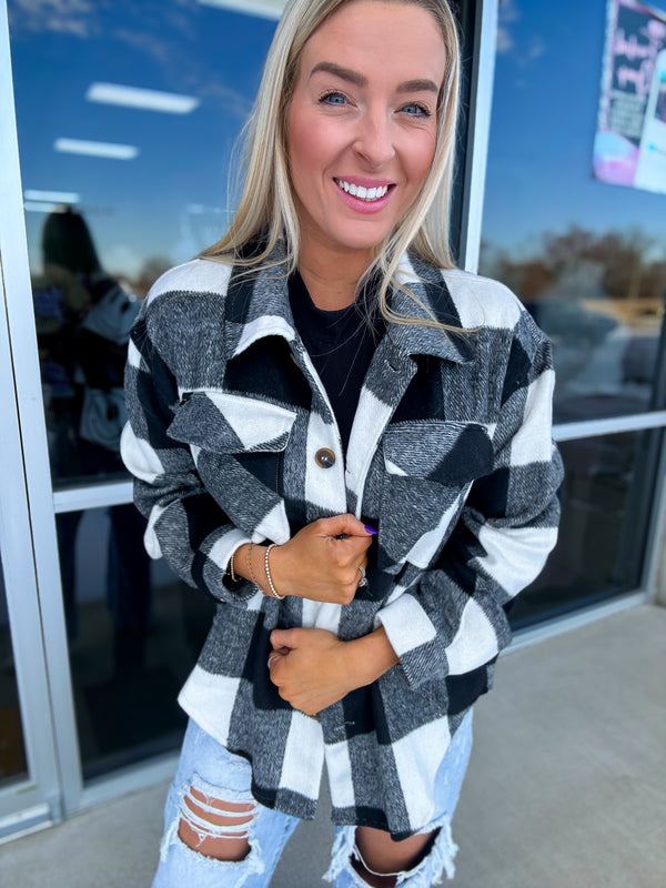 Black and White Shacket