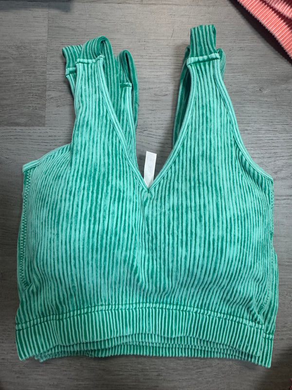 BEST SELLER Ribbed Padded Crop Seamless Tank
