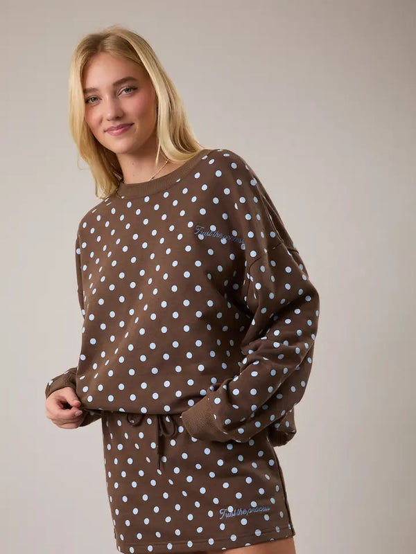 Trust the Process Polka Dot Embroidery Sweatshirt