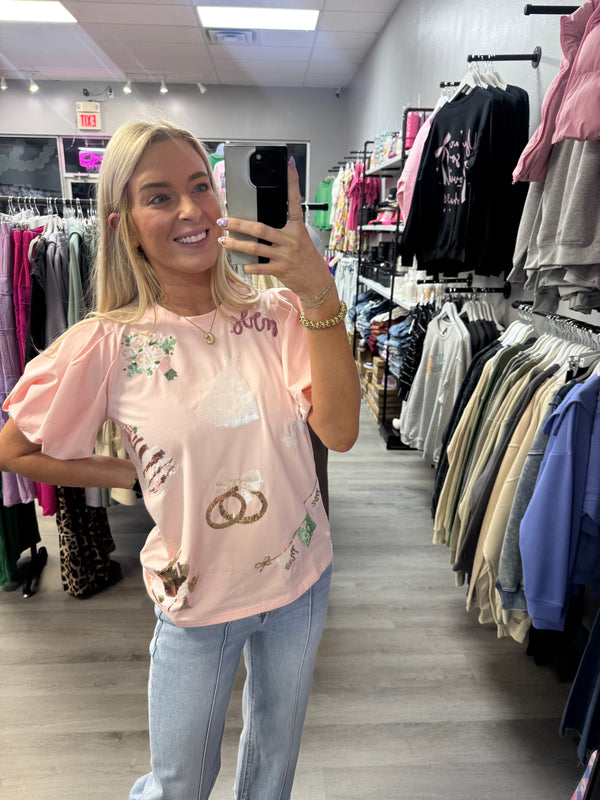 Bridal Mrs. Sequin Top