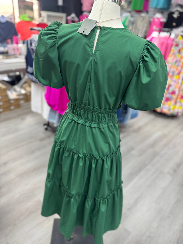 Enchant Me Midi Dress - Hunter Green