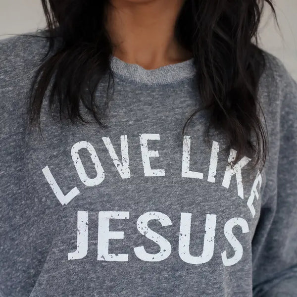 Like Jesus Ash Grey Ultra Soft French Terry Sweater