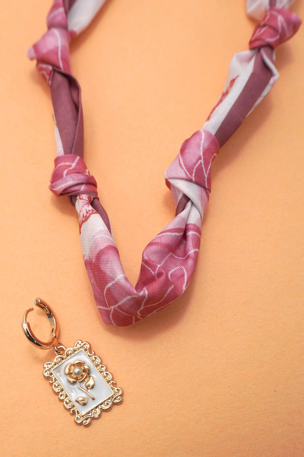 Handcrafted Scarf Interchangeable Charm Necklace |