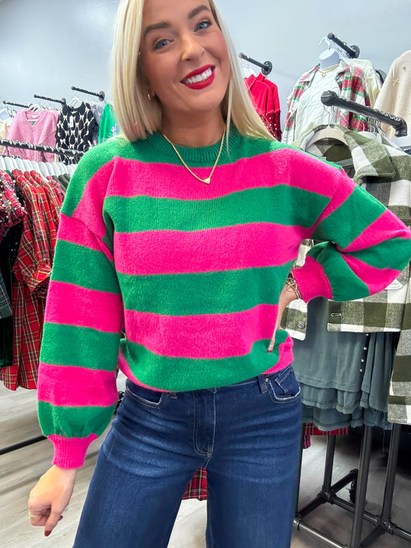 Pink Green Sweater | FINAL SALE