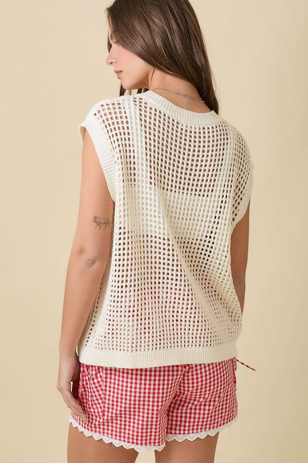 4th Of July Usa Flag Crochet Sleeveless Top