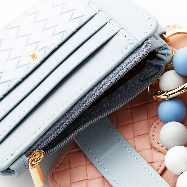 WOVEN PLAID CARD HOLDER MULTI-LAYER KEYCHAIN_CWMM1294