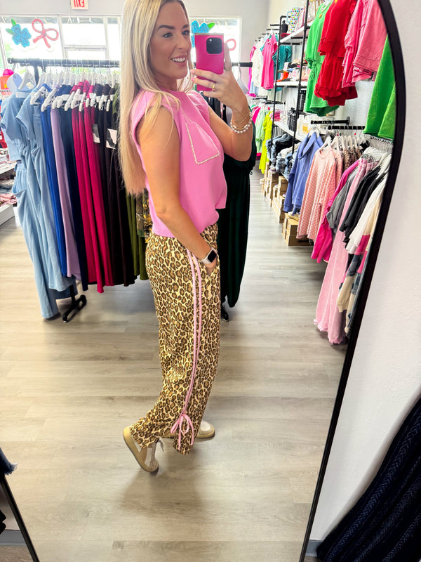 Pink Top with Pearl Detail