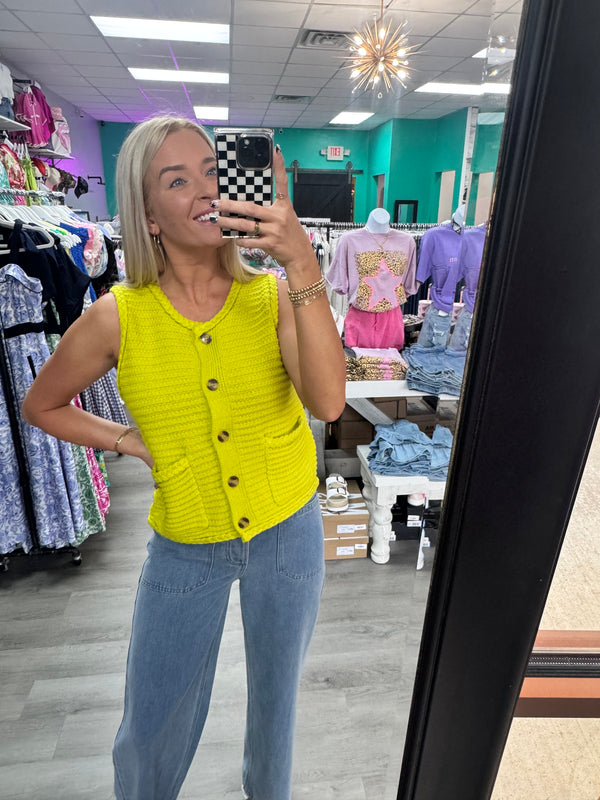 What About It Button Light Wash Denim Pants