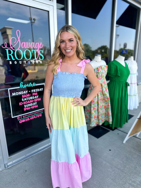 Bunny Hop Pastel Midi Dress