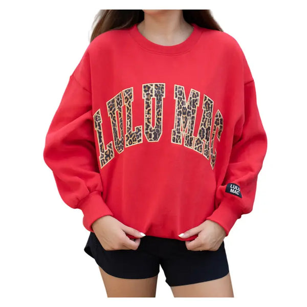 Red and Leopard Sweatshirt | LULU MAC