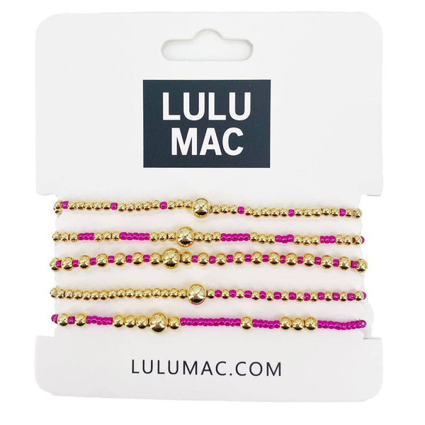 LULU MAC Beaded Bracelet | Hot Pink