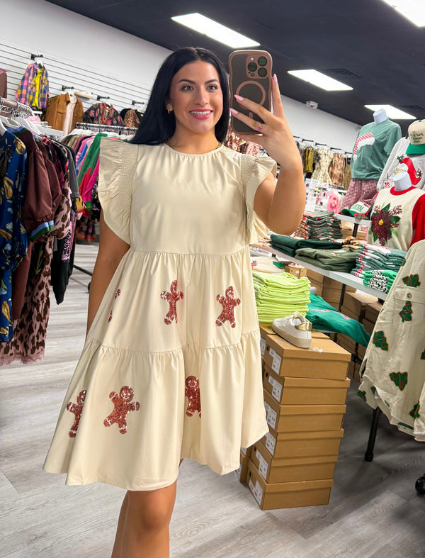 Gingerbread Faux Leather Dress