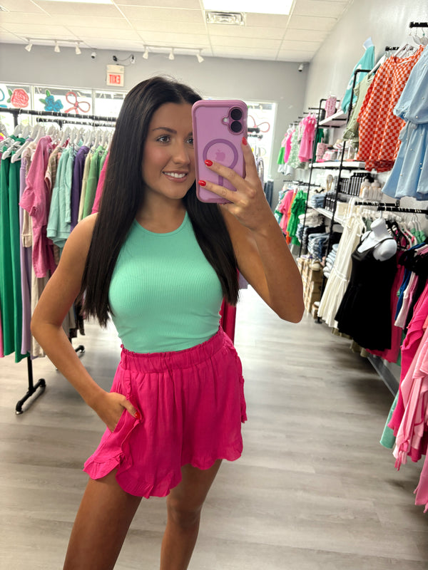 Ruffle Pink Shorts