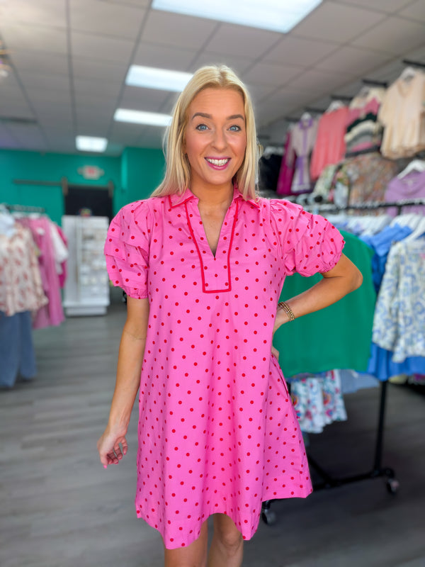 The Polished Polka Mini Dress