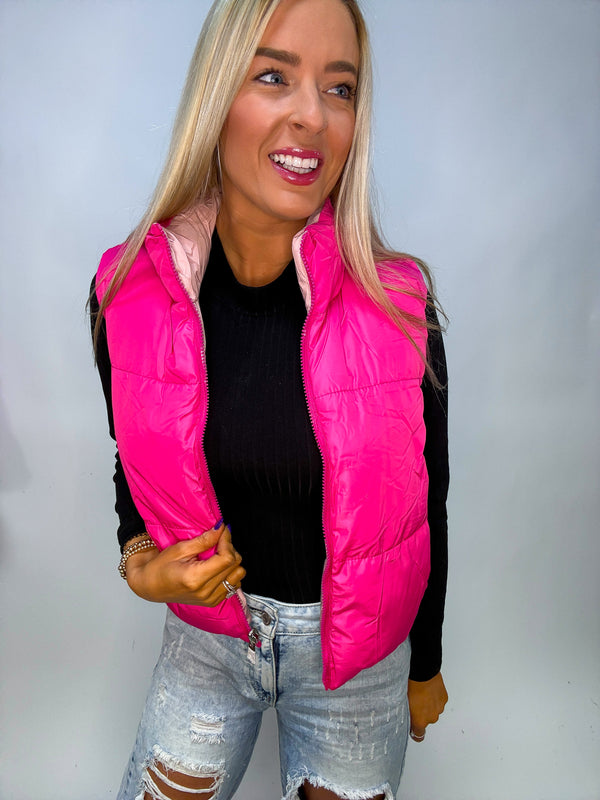 Two Sides to Every Story Reversable Puffer Vest