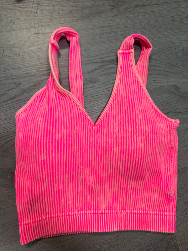 BEST SELLER Ribbed Padded Crop Seamless Tank