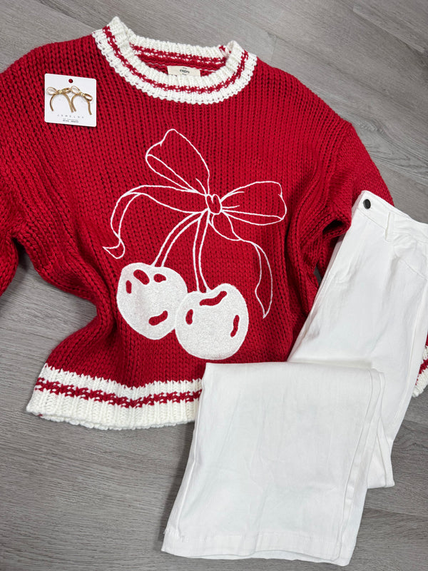 Cherry On Top Sweater - Red