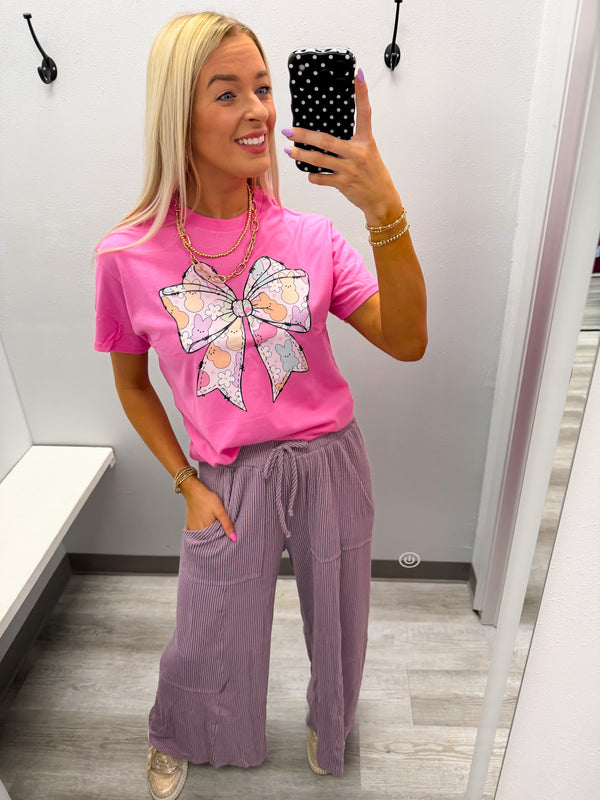 Dusty Lavender Ribbed Pants