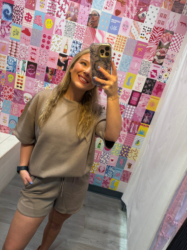 Scuba Short Sleeve Top & Shorts Set