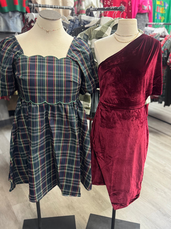 Wine Kisses Velvet Dress | Online Only