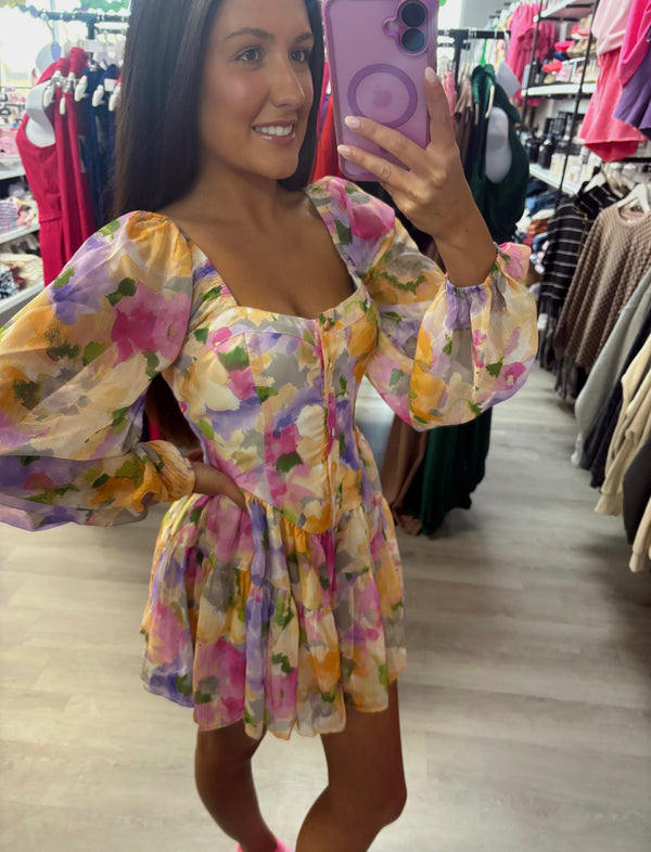Pastel Pink Yellow Purple Romper