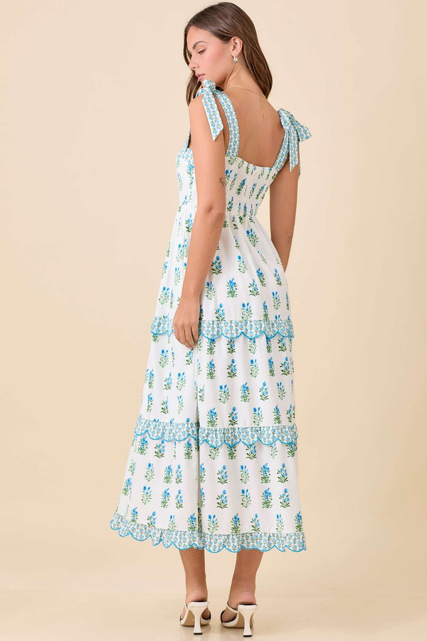 Can I Call You Mine Floral Blue Midi Dress