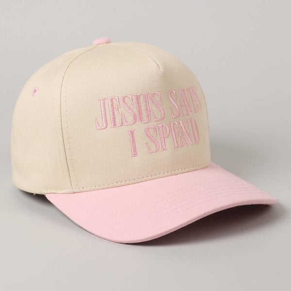 JESUS SAVES I SPEND Embroidery Trucker Hat
