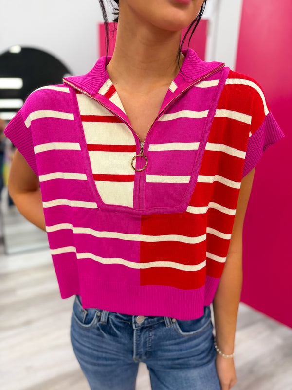 Mine All Mine Top - Red and Pink