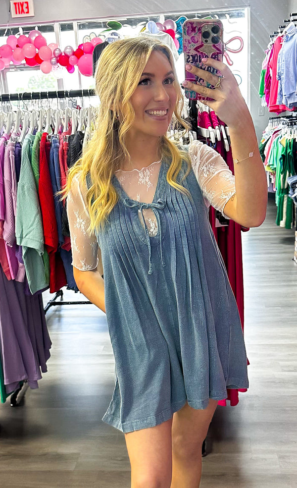 Easy Breezy Mineral Washed Pleated Romper