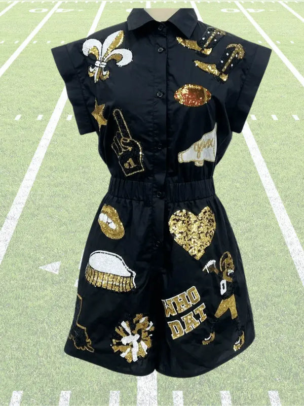 Black Gold Gameday Romper