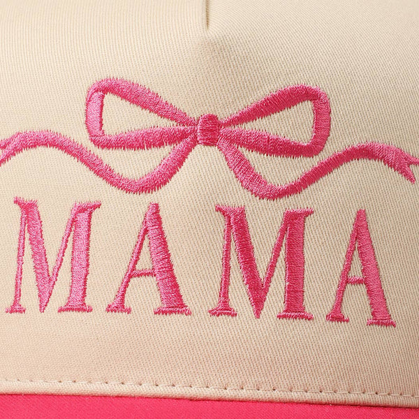 MAMA Ribbon Embroidered Two-Tone Trucker Hat