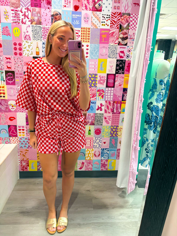 Red Checkered Set