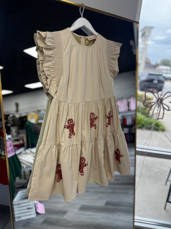 Gingerbread Faux Leather Dress