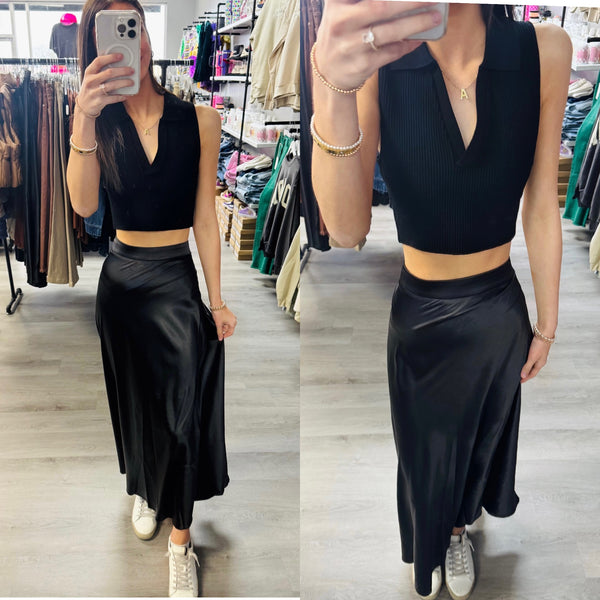 Satin Black Skirt
