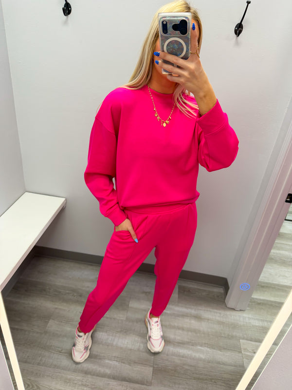 Cloud Nine Mockneck Set | Hot Pink