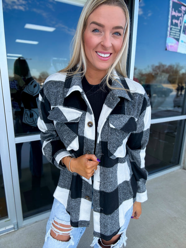 Black and White Shacket