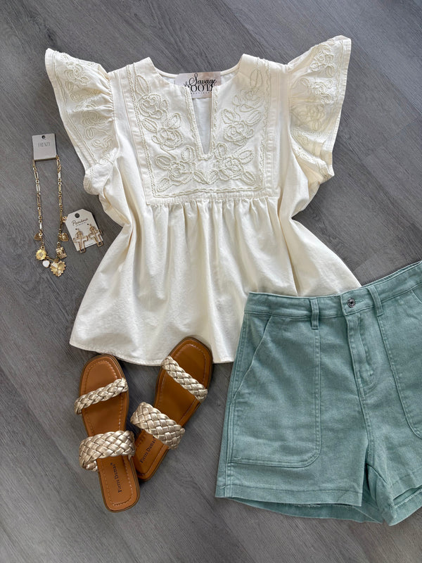 Cream Denim Day Dream Top
