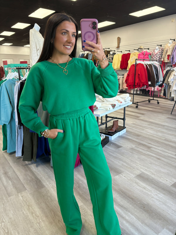 Christmas Deals | Fleece Raglan Sleeve Pullover & Sweatpants Set