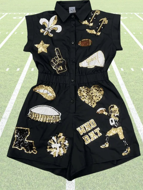 Black Gold Gameday Romper