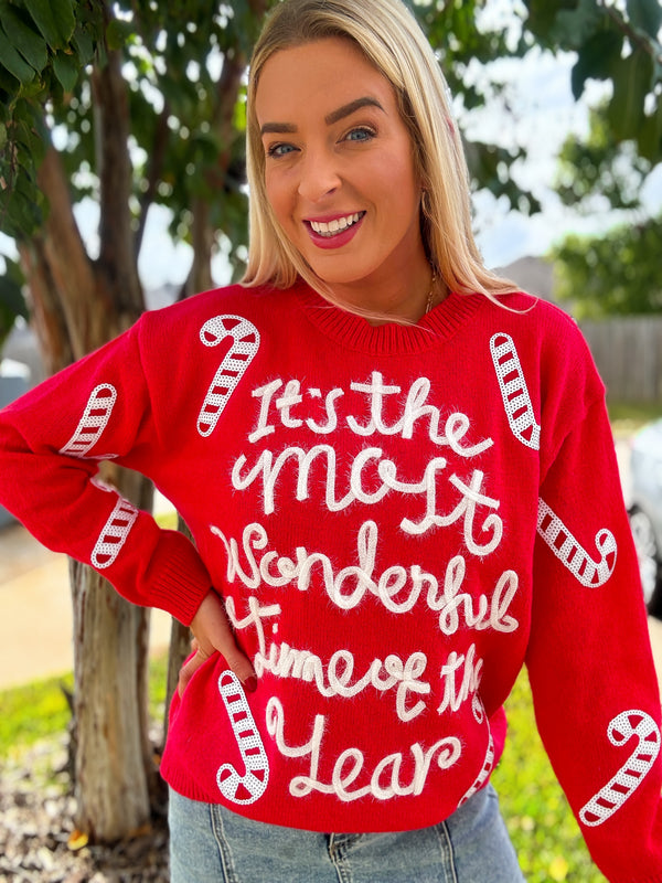 Most Wonderful Candy Cane Sweater