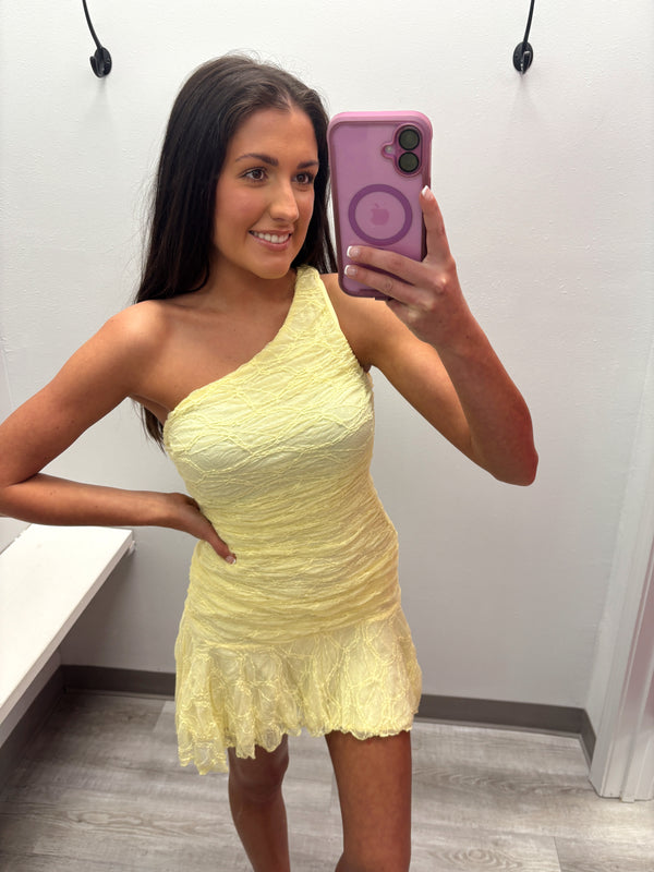 The Lemon Drop Lace Mini
