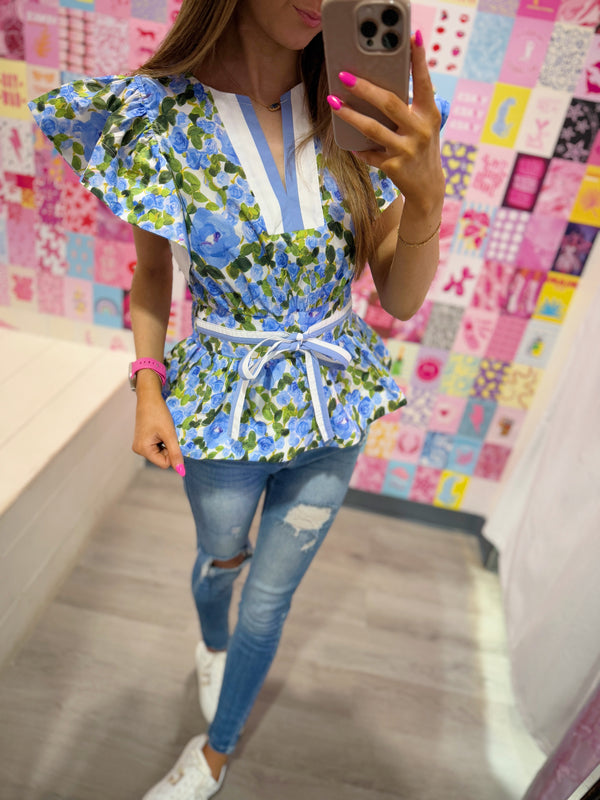 Floral Frill Top
