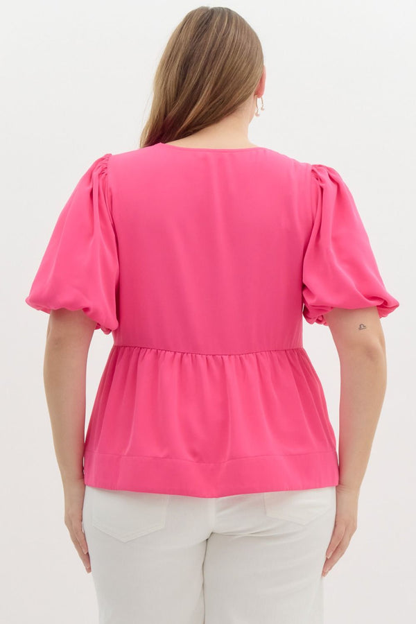 Sweet Thing Bow Peplum Top | Regular and Plus