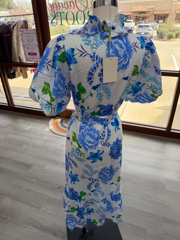 Blue Oasis Midi Dress