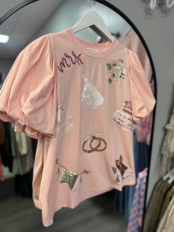 Bridal Mrs. Sequin Top