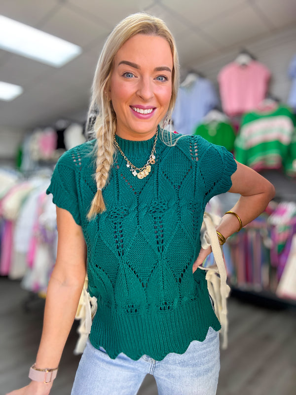 Teal Green Bow Sweater